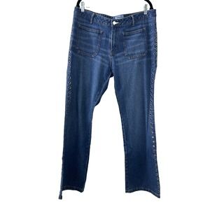 Extreme Limit Grommet Side Jeans 15 Blue Denim Patch Pocket Y2K Grunge Punk